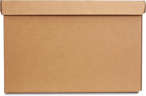 Vista 11 de Yaxa Basics Cajas de mudanza con asas y tapas, 19 x 14.5 x 15.5 in, marrón, paquete de 10, medianas