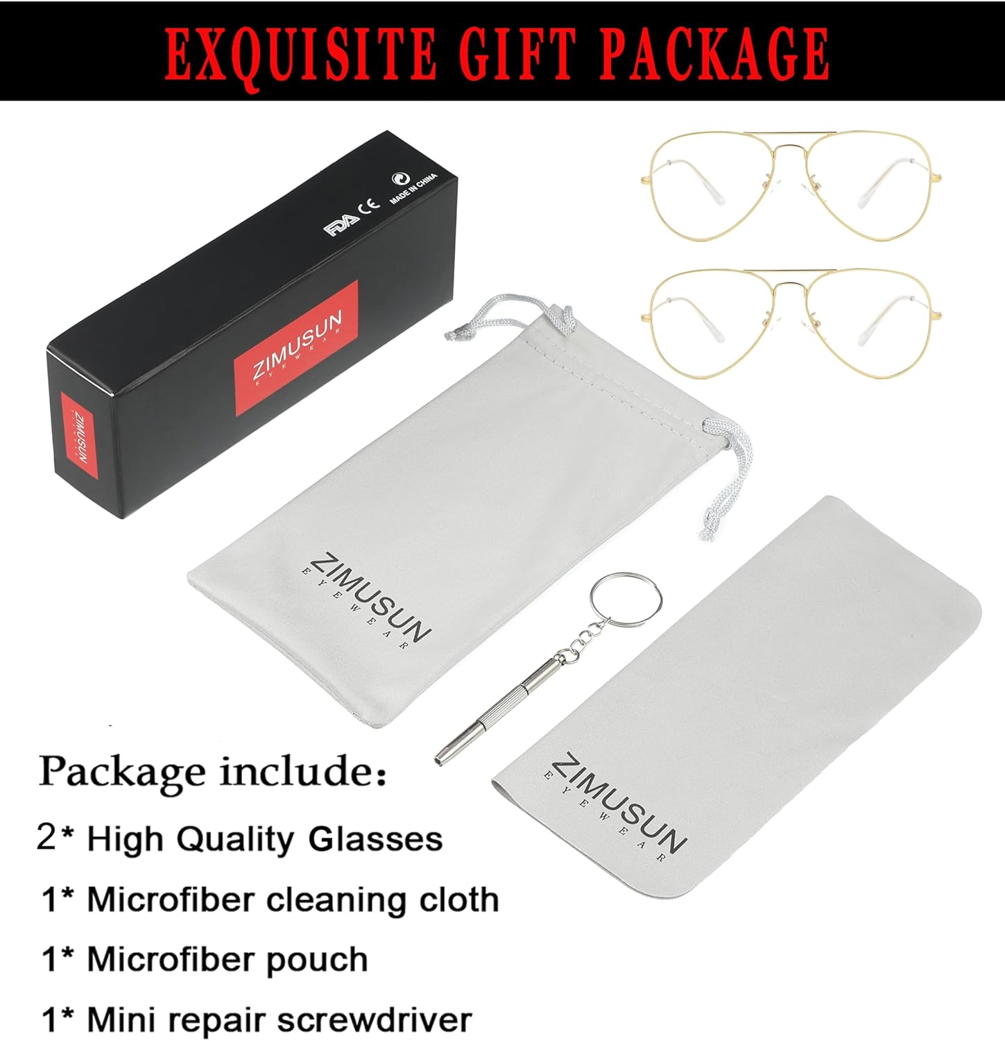 Classic Aviator Glasses for Women Men Metal Frame Clear Lens Eyeglasses B1 Gold+gold 58 Millimeters image 7 of 7 B0DL9X1HYR