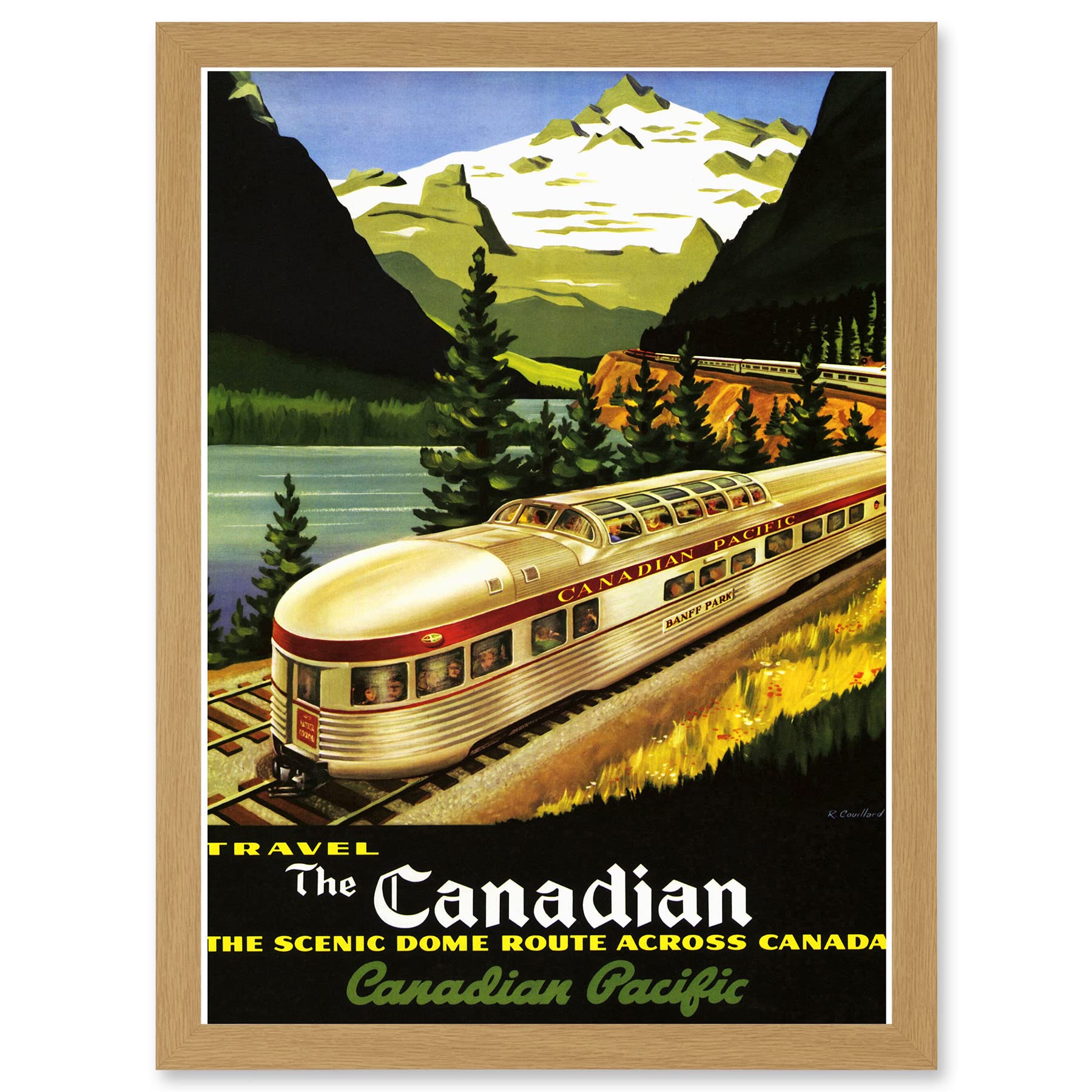 Artery8 Rail Scenic Dome Route Canada Pacific Railways Travel Train A4 Artwork Framed Wall Art Print