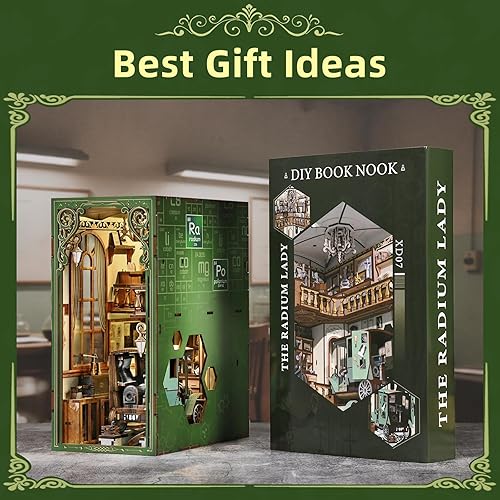 Miniatura 116 de Kit de rincón de libros en miniatura, rompecabezas de madera 3D con luz LED para decoración de estantería (más allá de la biblioteca)