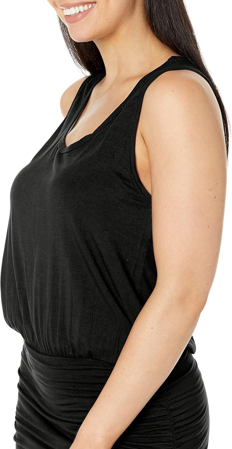 LaClef Women's Mini Bodycon Ruched Tank Dress - Image 3