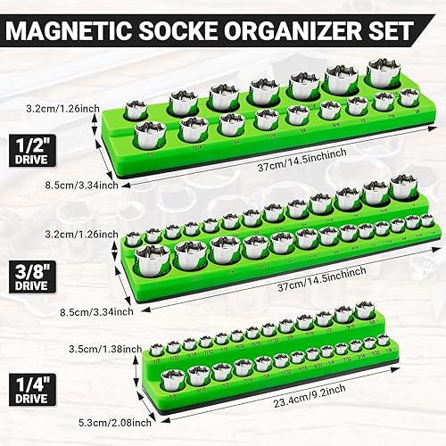 Miniatura 2 de WILLBOND Juego de 6 organizadores magnéticos de enchufes que incluye bandeja de enchufes de 14 pulgadas, 38 pulgadas, 12 pulgadas para cajas de