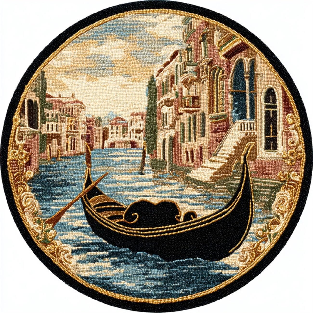 Kitquiver Tapestry Kits for Adults Small Boats on the Water 50x50cm