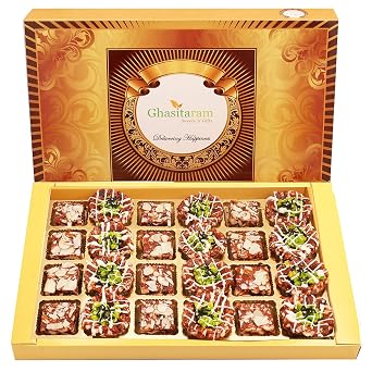 Ghasitaram Gifts Diwali Gifts Diwali Sweet - Assorted Anjeer Sweets 24 Pcs