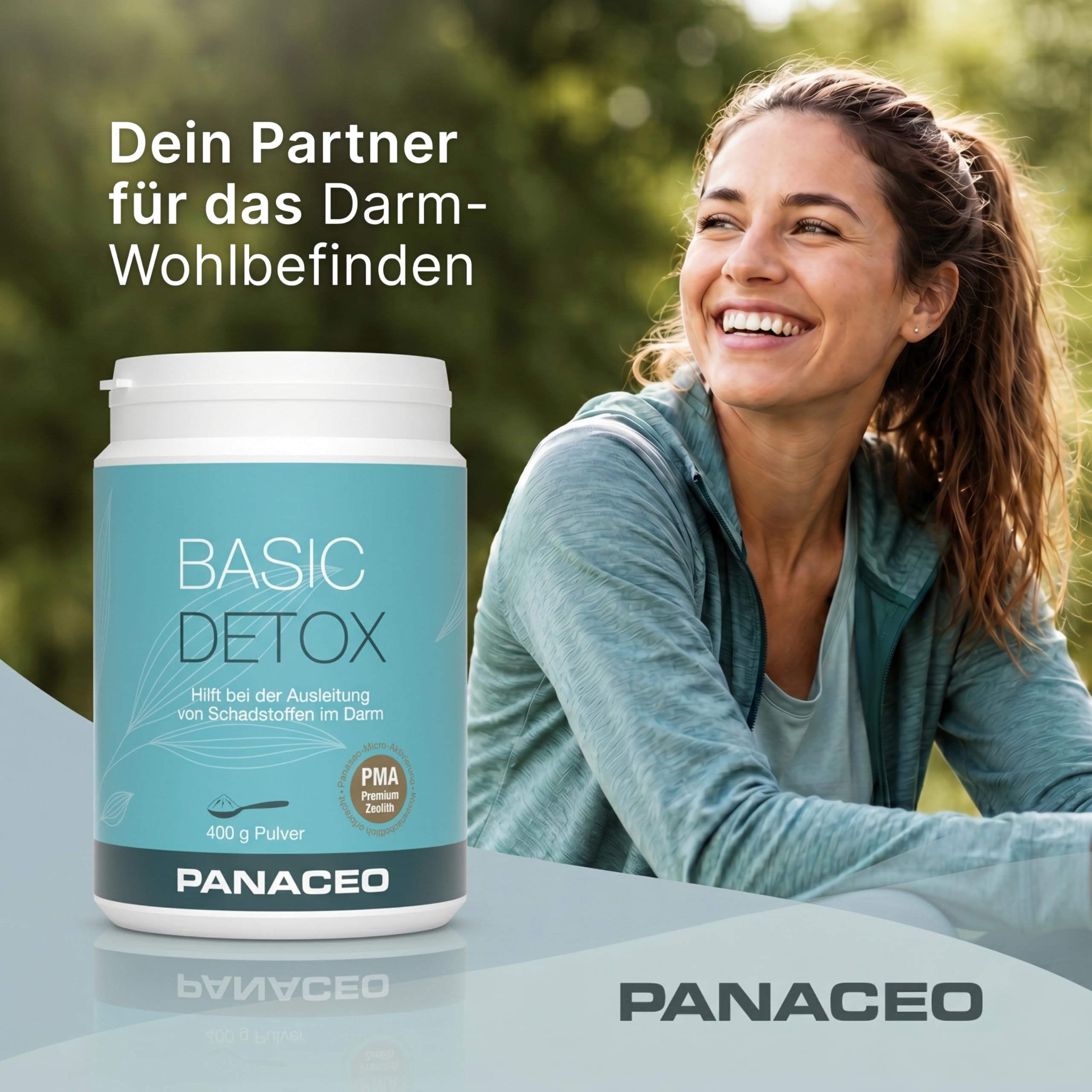 PANACEO Basic-Detox – Medizinprodukt Klasse IIb zur Entgiftung des Magen-Darm-Trakts – PMA-aktivierter Zeolith – zur Stärkung der Darmwand (400g)