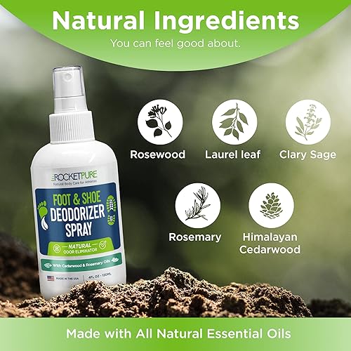 Miniatura 3 de Rocket Pure Spray desodorante natural para zapatos, espray eliminador de olores en aerosol para pies, desodorante en aerosol para zapatos, spray