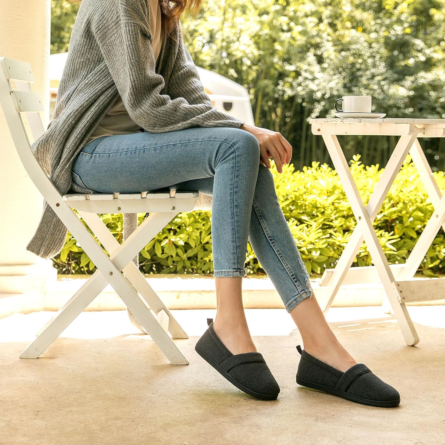 HomeTop Women's Comfy Loafer Slippers Lightweight Memory Foam Non-slip Indoor House Shoes - Image 2