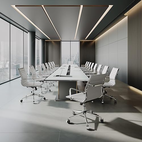 Miniatura 15 de Silla de oficina giratoria con reposabrazos y ruedas, cómodo asiento ajustable para juegos para adultos, silla de trabajo resistente para oficina en