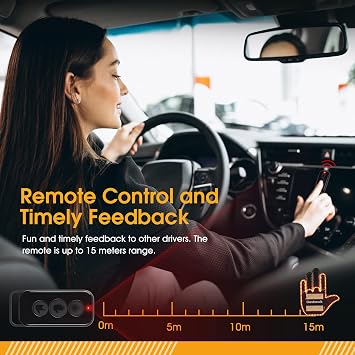 Car Finger Light with Remote - Give The Bird & Wave & Love to Drivers