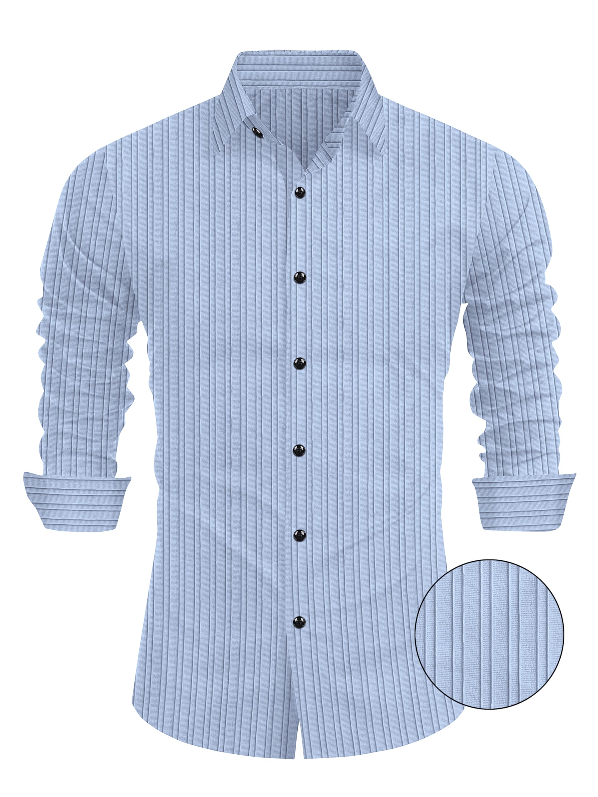 GenericClick-by Men's Popcorn Fabric Regular Fit Casual Shirt