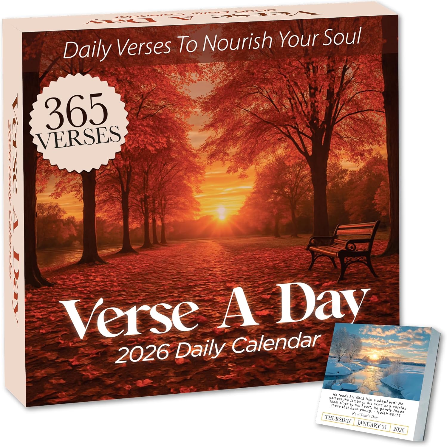 2026 Verse A Day Bible Calendar | 365 Christian Verses from the NIV Bible to Inspire Your Daily Devotional, Positive Motivational & Inspirational Daily Verses for Men & Women to Inspire Your Walk With God
