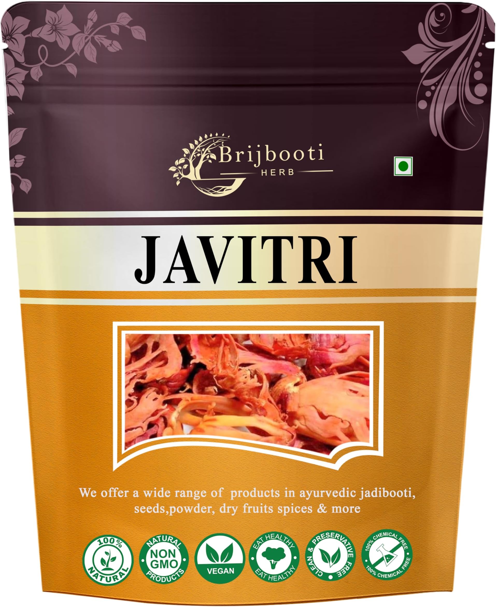 Birju Mahavir Javitri Spices Whole - Japatri - Mace Whole Spice - Javitri Flower Whole 100 Gr