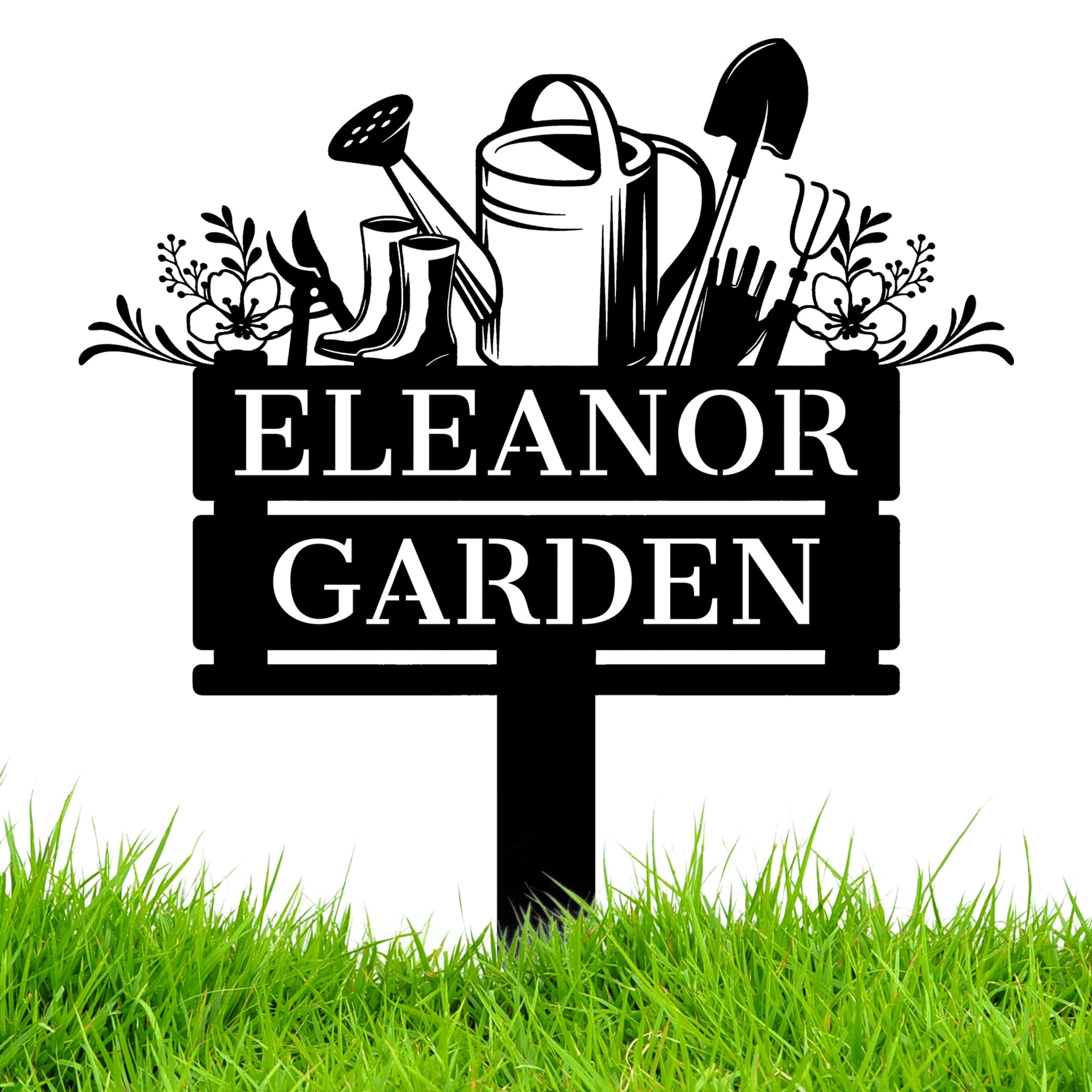 Personalized Garden Stake Metal Sign, Custom Sign Outdoor Metal, Outdoor Lawn Decor Sign, Personalised Street Sign with Stake, Gardening Decor Gifts for Gardeners