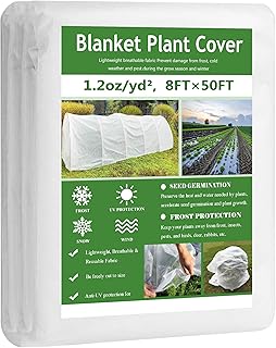 Garden Expert Plant Covers Freeze Protection Floating Row Cover Thickened 1.2oz Fabric Frost Cloth Plant Blanket for Plants & Vegetables in Winter(8FTx50FT)