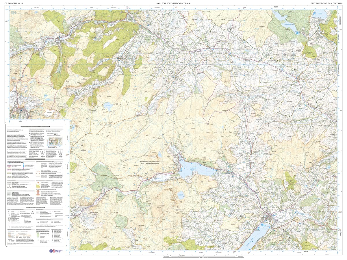 OS Explorer OL18 Harlech, Porthmadog & Bala/Y Bala (Active) (OS Explorer Active)