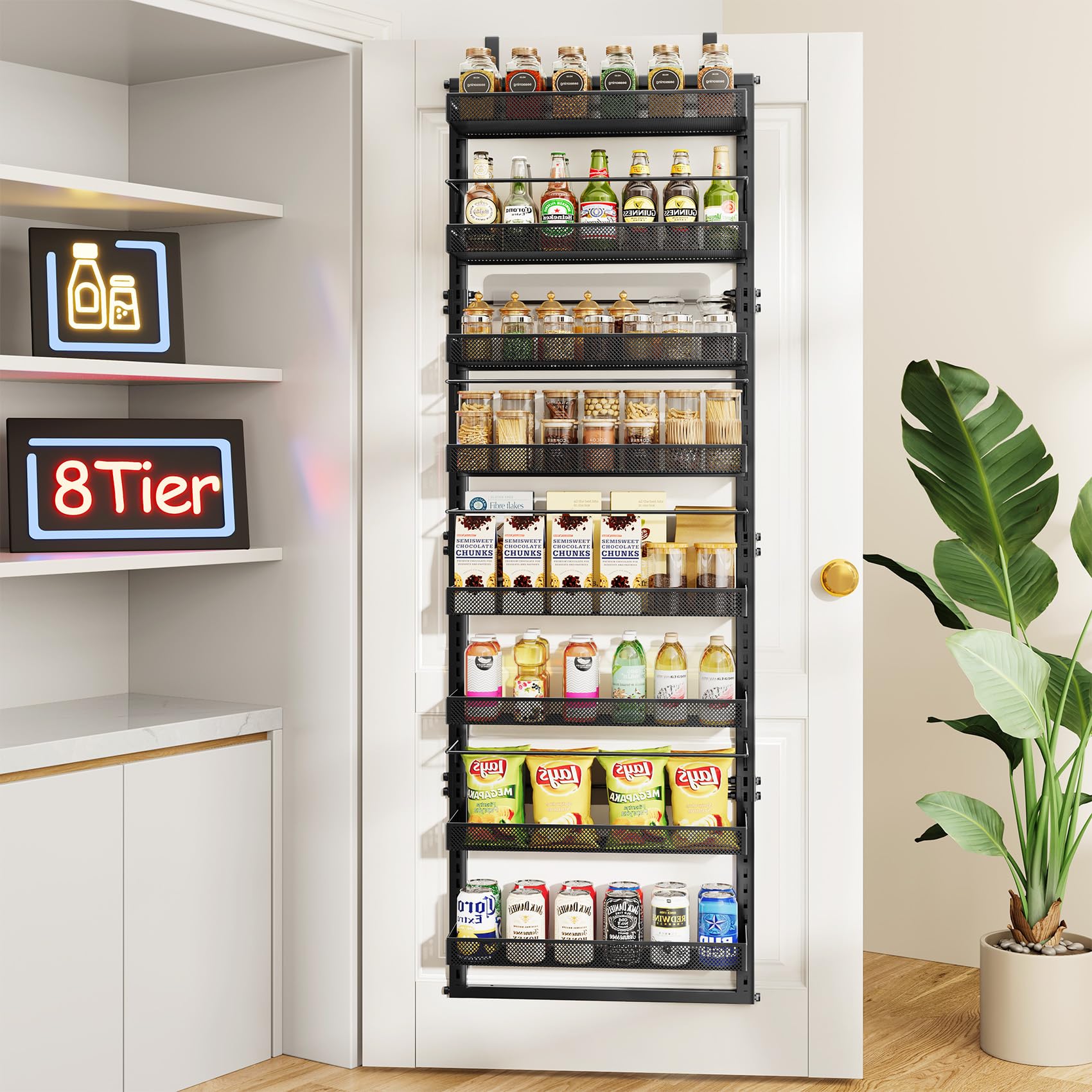 Over The Door Pantry Organizer Tier Adjustable Door Spice