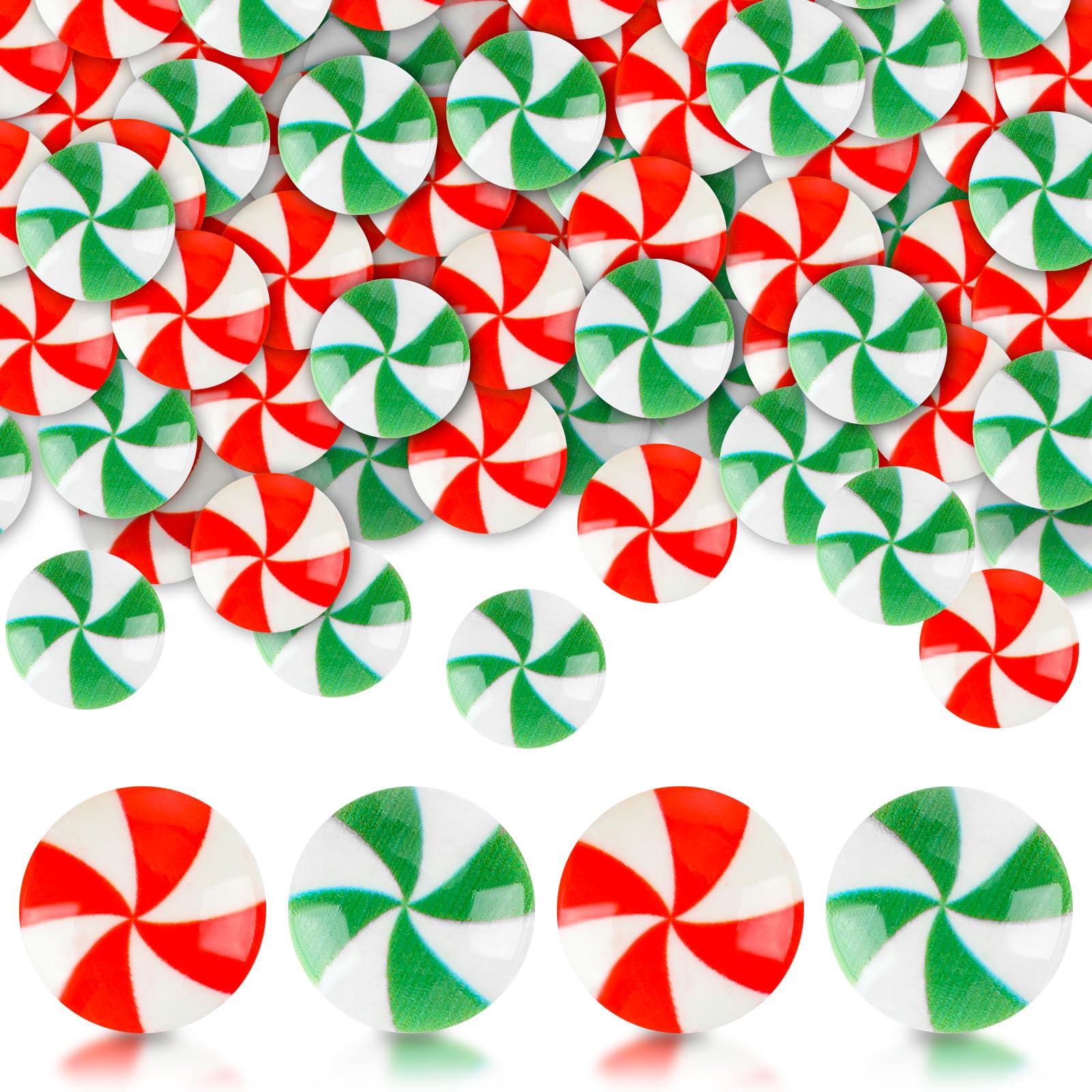 Giegxin 120 Pcs Christmas Mini Candy Cane for Crafts | Plastic Fake Candy DIY Craft Supplies Peppermint Ornaments for Christmas DIY Garden Accessories