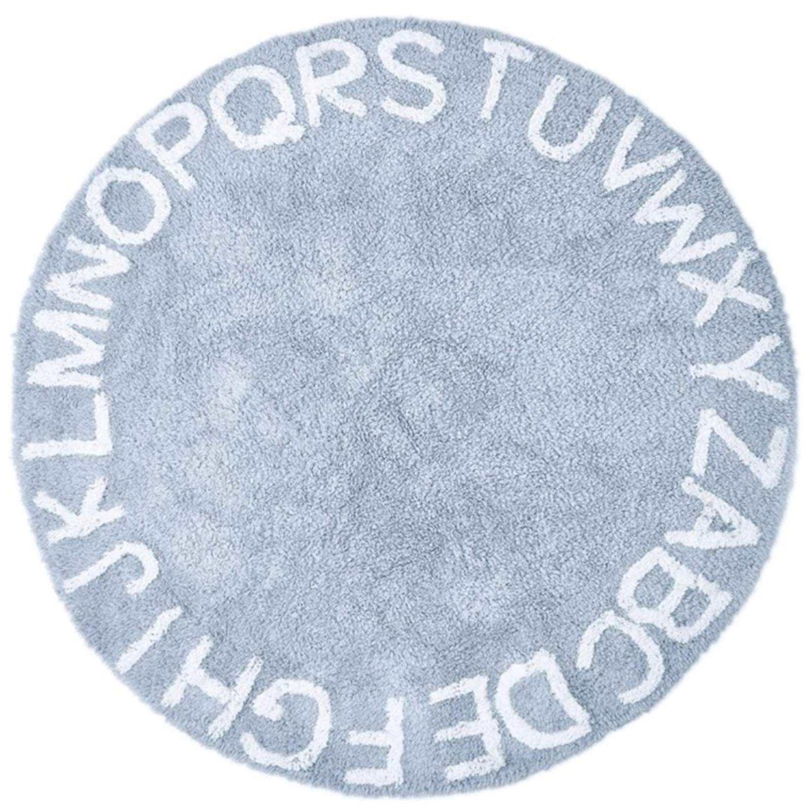Duży Dywan Dla Dzieci Przedszkole Okrągłe Dywany ABC Edukacyjne Area Alfabet Mat, Non-Slip Rugs For Baby Camping Namiot Game Play Ho-Blue 120cm Diame