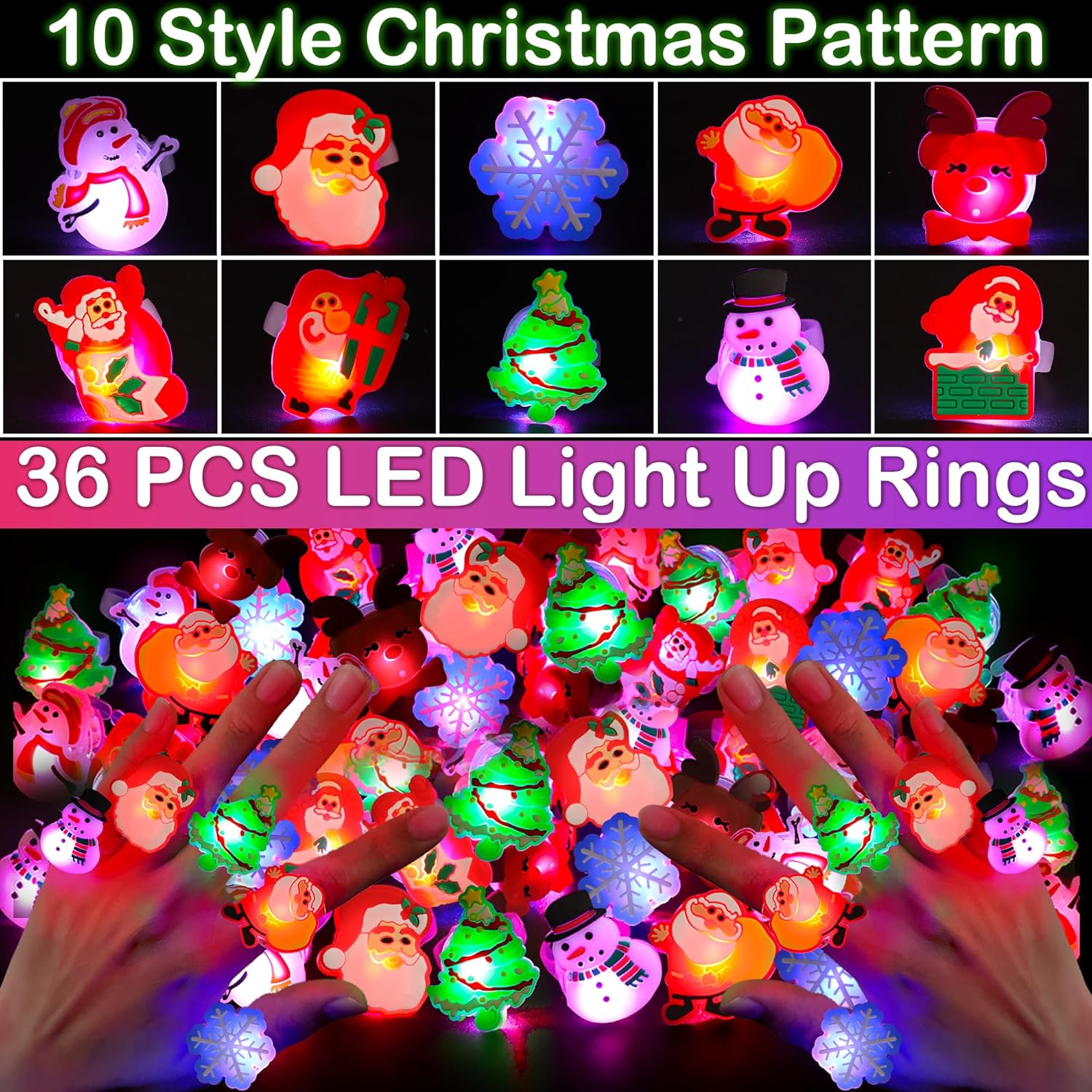 84 PCS Christmas Party Favors Glow in The Dark Toys Bulk Christmas Party Supplies Xmas LED Light Up Necklace Bracelets Ring Holiday Gifts for Boys Girls Classroom Prizes Stocking Stuffers