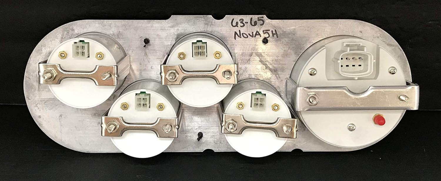 Dolphin Gauges 1963 1964 1965 Chevy ll Nova Car 5 GPS Gauge Dash Cluster Panel Set Black