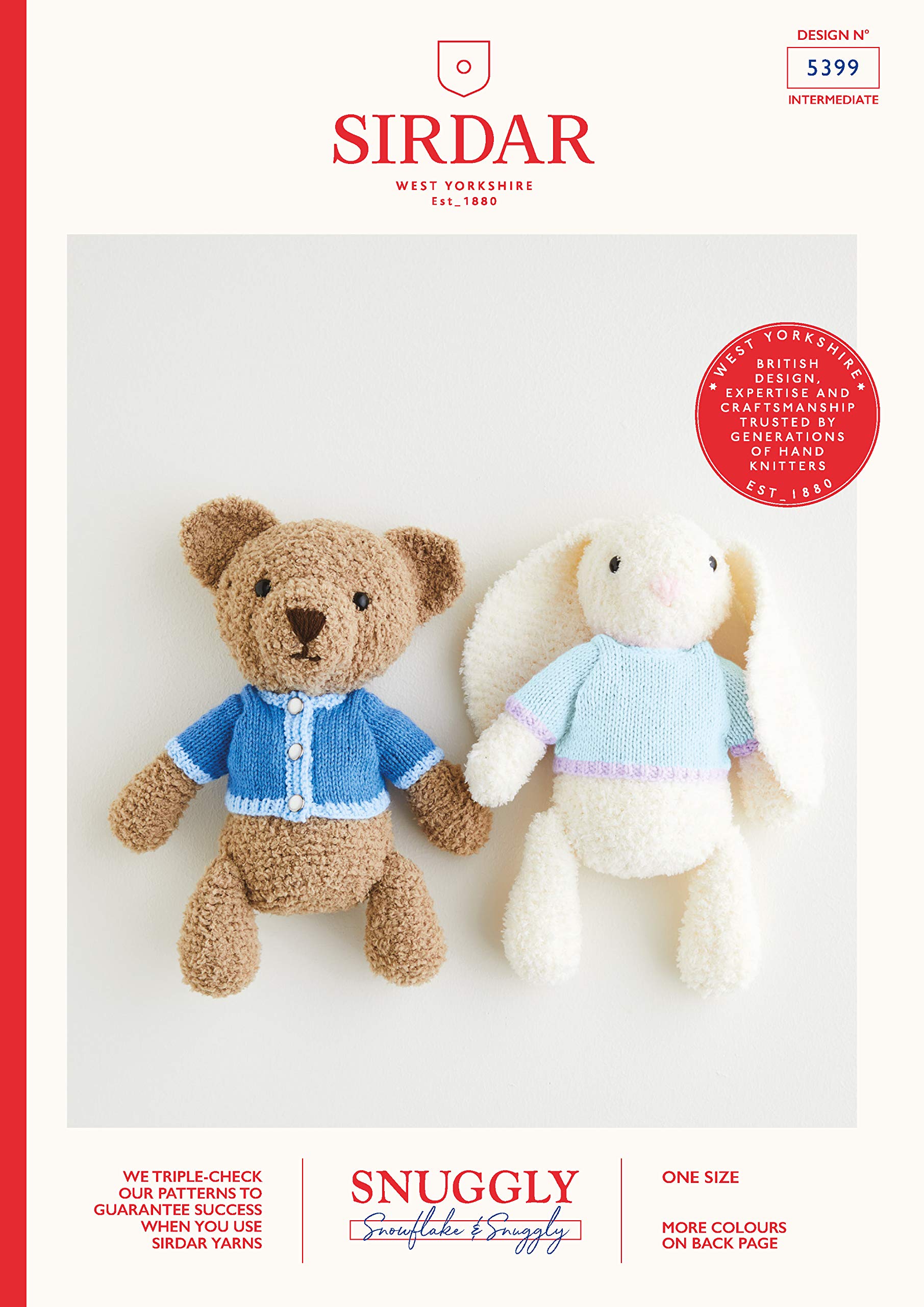 Sirdar Snuggly Snowflake Chunky Knitting Pattern Booklet - 5399 Teddy Bear & Bunny Toys