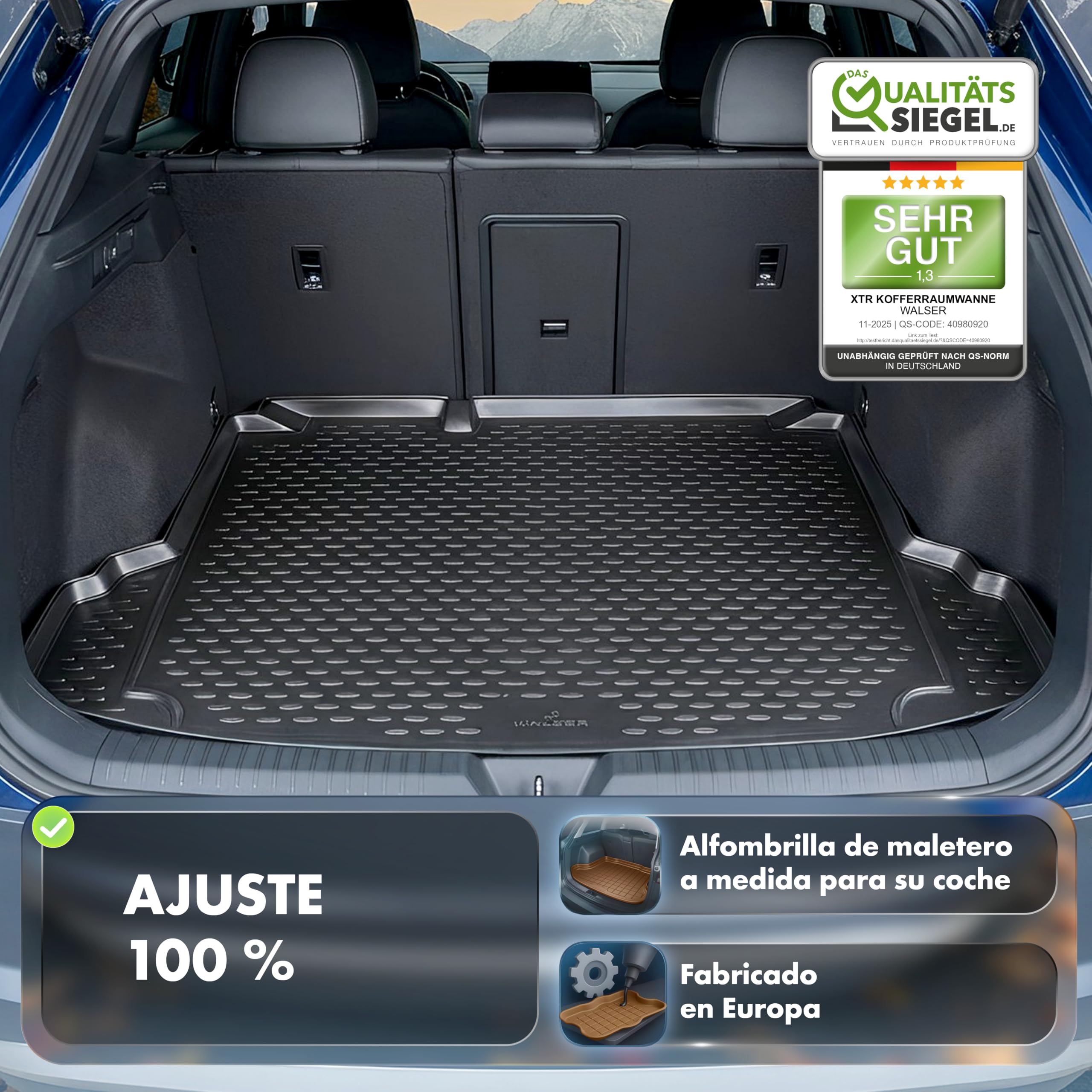 WALSER Cubeta de maletero a medida XTR compatible con Audi Q4 SUV (F4B) 07/2020-Hoy, Q4 Sportback (F4N) 06/2021-Hoy