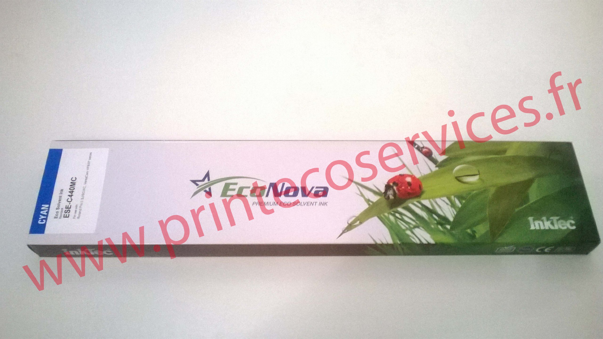 InkTec Cartucho Tinta Ecosolvente Compatible con Roland EcoSol MAX, Cian, EcoNova