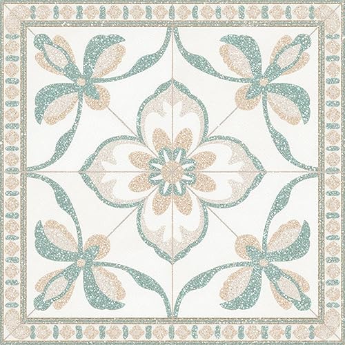 10PCS 12x12 Inch Cream and Mint Green Ornate Floral Center