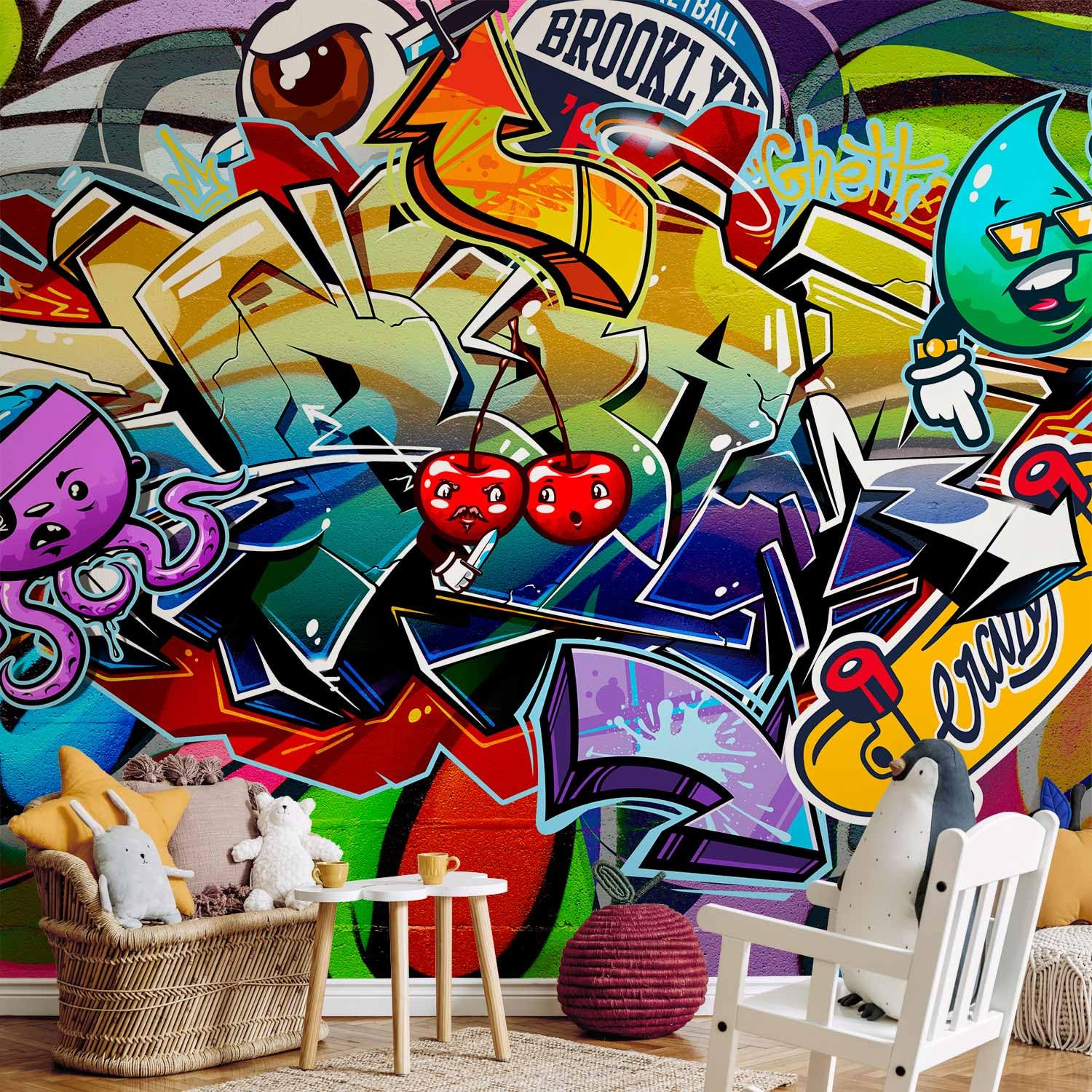 murando - Carta da Parati Moderna per Soggiorno, Graffiti, 500x350 cm