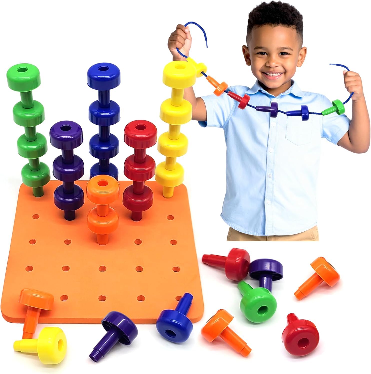 Amazon.com: LMC Products Foam Peg Board Toy - 36 Pegs, Foam Board ...