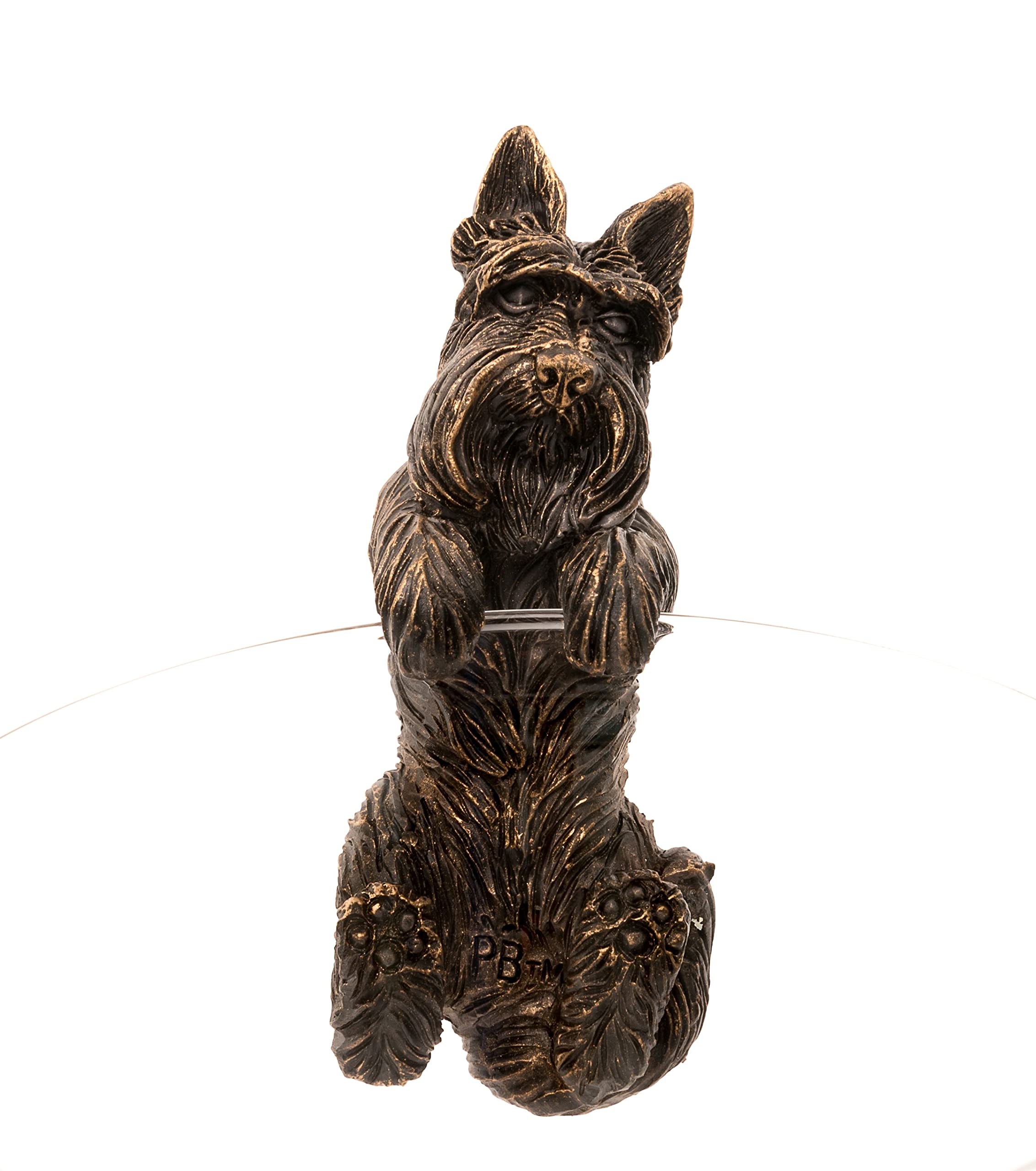 Potty Feet Bronze Pot Buddies Handmade Scottish Terrier Figure Plant Pot Hanger - Decorative Hanging Garden Ornament - Flower Planter Figurine