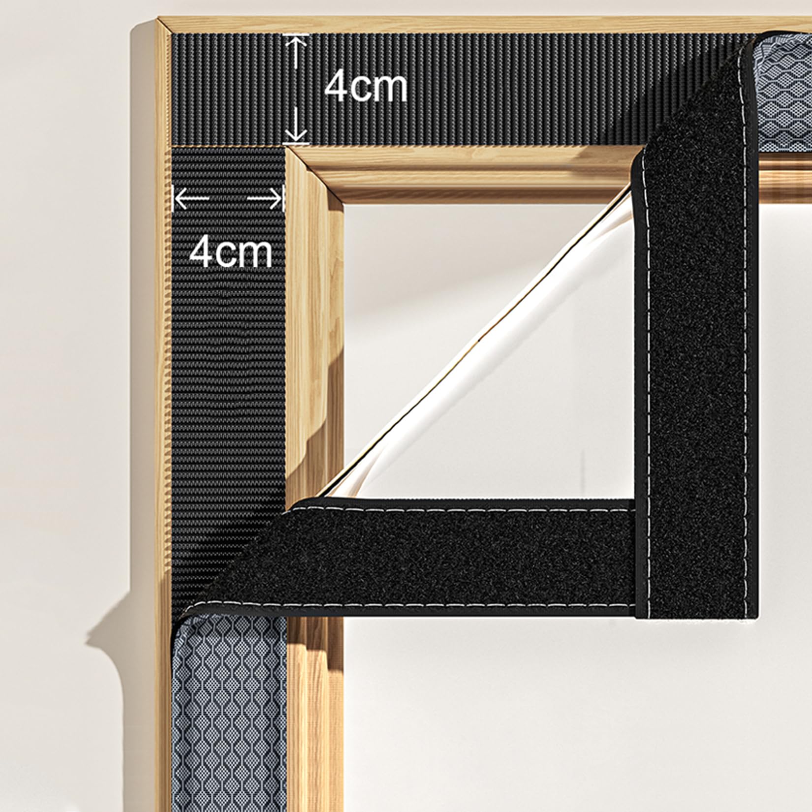 Rideau de Porte Isolation Thermique,Rideaux Anti Froid en Hiver,Couverture de Porte Entrée Transparent Panneau Imperméable Coupe-Vent,Fermeture Automatique,sans Percage (80cm x 220cm,Gris)