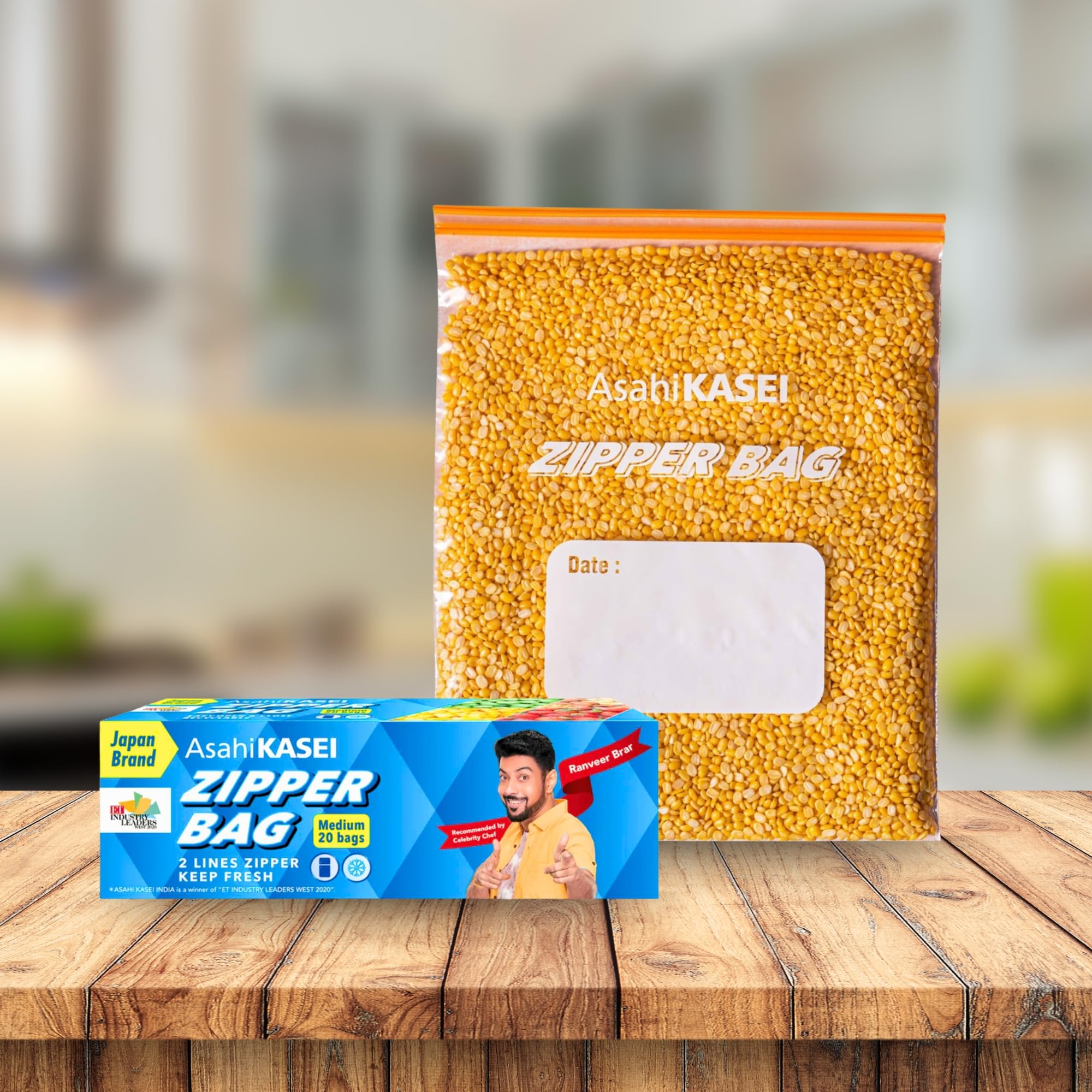 - Asahi Kasei Medium Zipper Bag | 20 Bags | 100% Leak-Proof | Double Zipper Lock | Reusable & Washable | Keeps Food Fresh | Imported from Japan