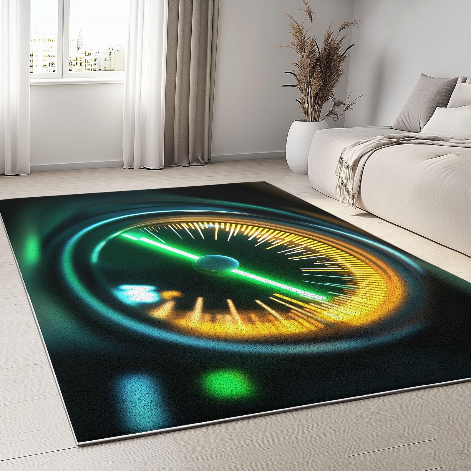 Tapis chambre doux moderne avec motif tachymètre sport antidérapant 80x150