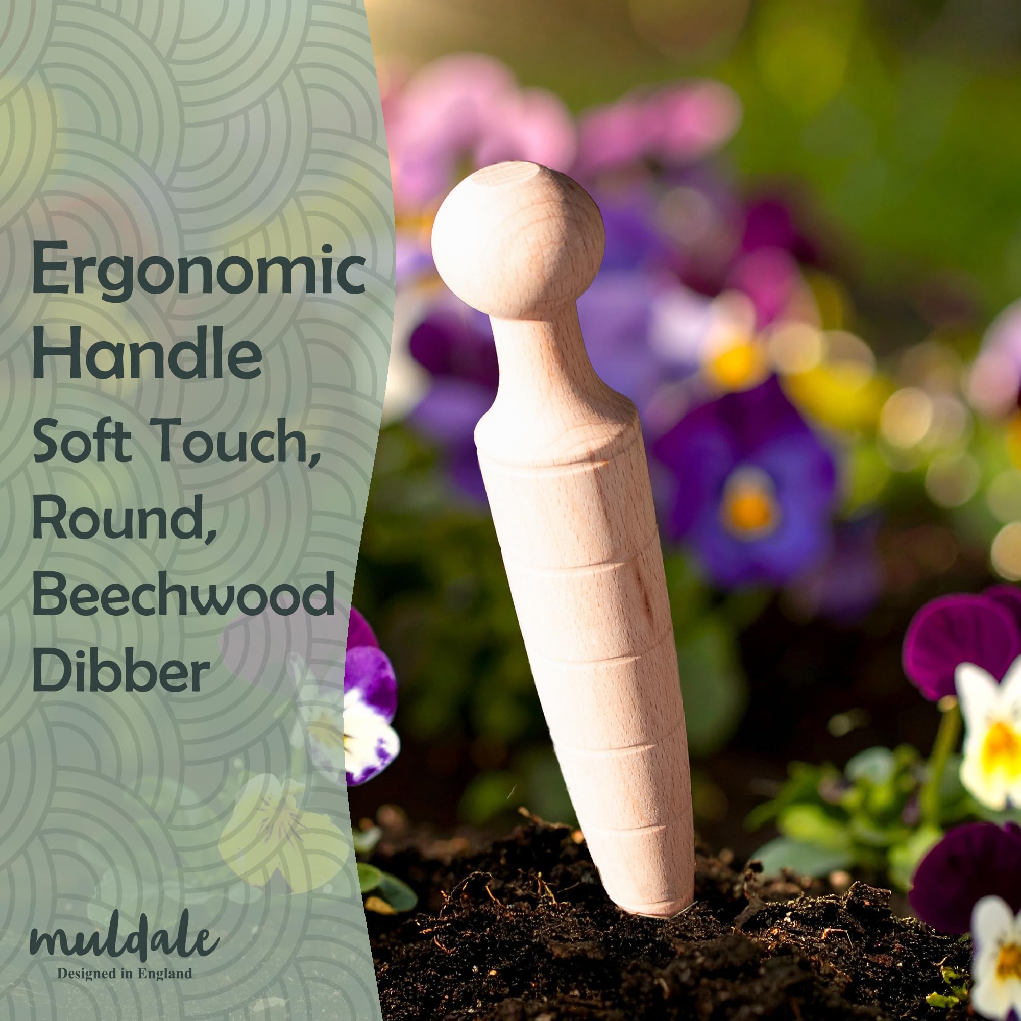 Wooden Garden Dibber - Plant Seeds Easily -3 Wooden Garden Dibber - Plant Seeds Easily -3