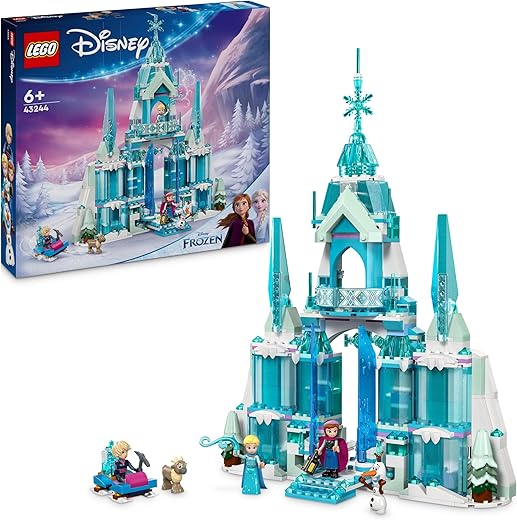 LEGO | Disney Princess Frozen Elsa Ice Palace Toy Castle, Elsa & Anna Mini Dolls & Kristoff Doll, Fantasy Gift for Girls and Boys 6 Years and Up, Reindeer Figure 43244