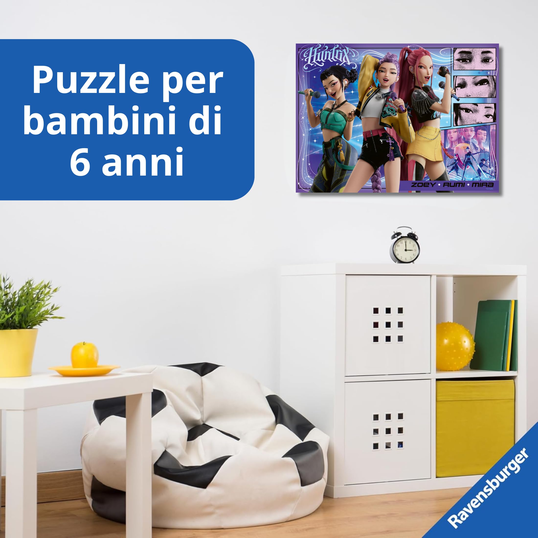 Ravensburger Puzzle K-Pop Demon Hunters 100 Pezzi XXL Bambini 6 Anni