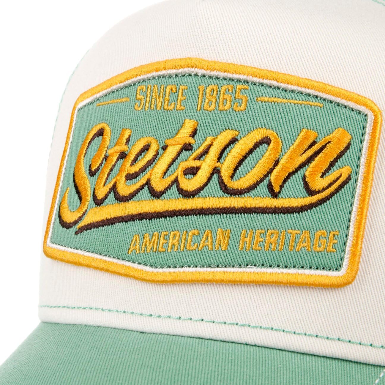 Stetson Vintage Trucker Cap Meshcap Baseballkappe mit Baumwollanteil Herren Damen Regulierte Mütze Frühling Sommer grün One Size