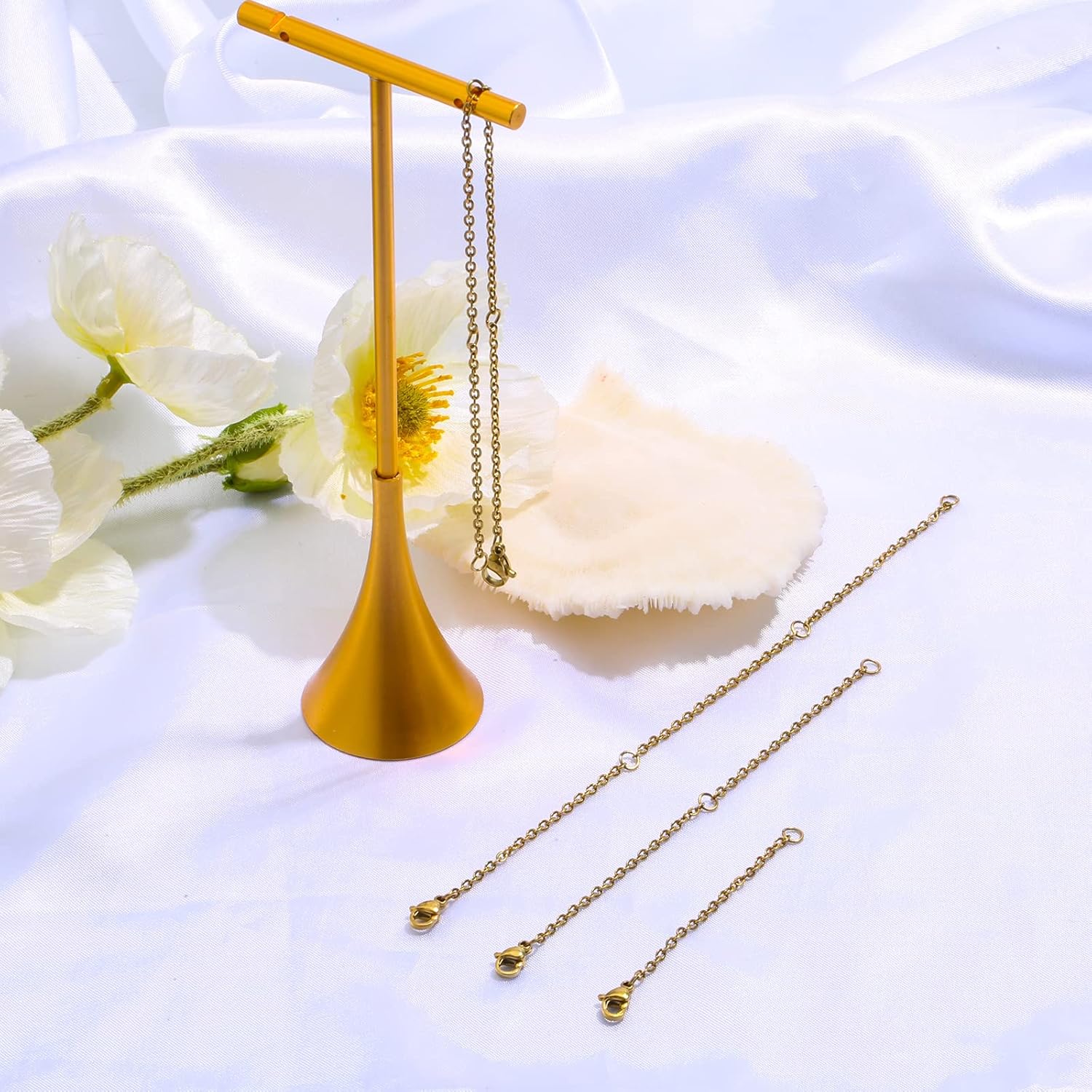 AIEX Necklace Extender, Necklace Extenders Gold Stainless Steel Gold Chain Gold Necklace Extender Extension Chains for Jewelry Gold Necklace Bracelet Anklet (2 4 6 8 Inches, 4pcs) - Image 6