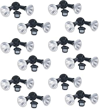 RAB Design Twin Head PAR38 Light Holder with Motion Sensor, Outdoor ...