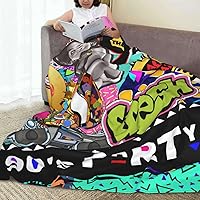 Vista 8 de Retro 80s 90s Blanket Soft Fleece Blankets 60"x50" Warm Throw Blankets for Bed Couch Office Travel Camping