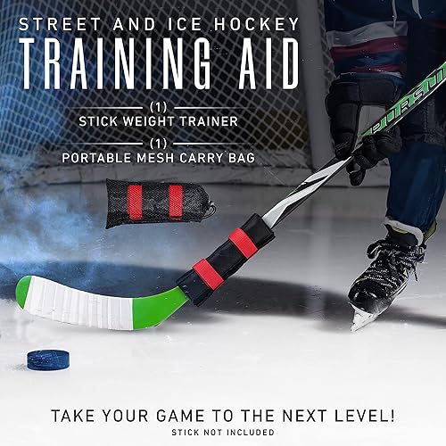 Miniatura 3 de Franklin Sports Peso de palo de hockey – Ayuda de entrenamiento de hockey + accesorio para manejo de palos + habilidades de disparo – Peso ajustable