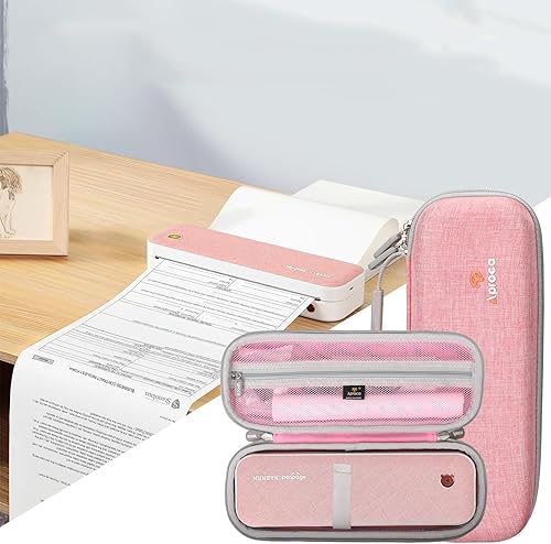 Miniatura 4 de Aproca Estuche portátil de almacenamiento duro rosa, para impresora portátil inalámbrica JADENSMUNBYN impresora portátil ITP01 y accesorios