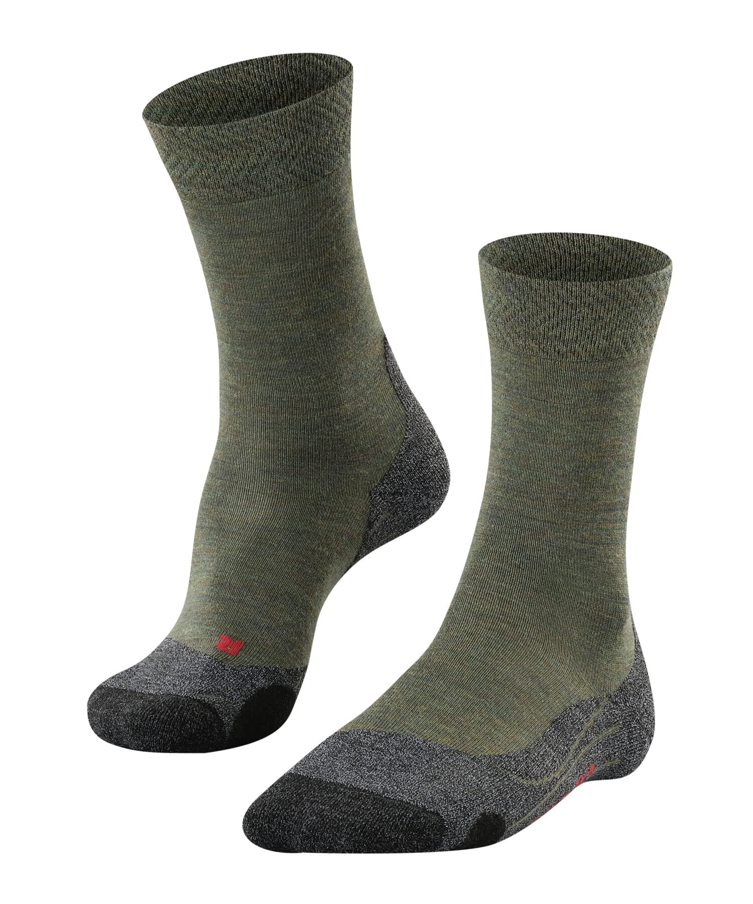 FALKE Men's TK2 Explore Melange M So Wool Thick Anti-Blister 1 Pair Hiking Socks, Green Ivy 7926, 5.5-7.5