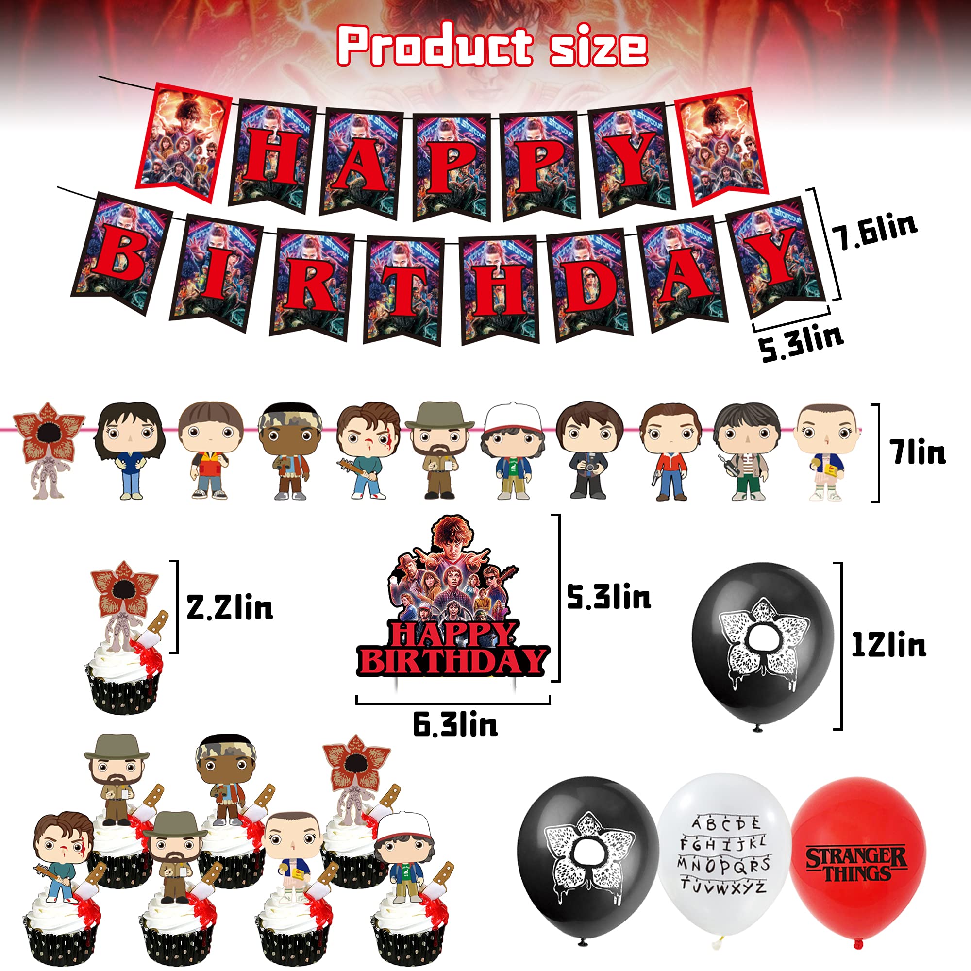 Buy Stranger Things Party Supplies 101pcs Party Decorations Included