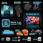 Tablette 11 Inch Android 15, 2K Affichage, 256GB ROM, 2TB TF Expand, Octa-Core, 8000mAh, Vigne large L1, Dual Cameras, WiFi6, BT0 GPS avec clavier et souris, noir