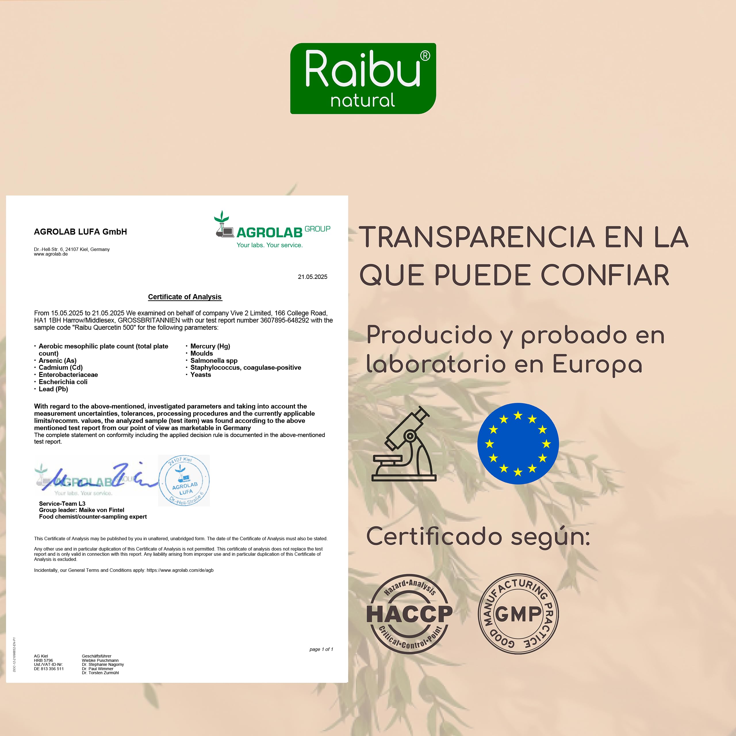 Quercetina 500 mg Pura - 180 Cápsulas Veganas para 6 Meses de Suministro - Extracto de Sophora Japonica con 95% en Quercetina - Alta Potencia, Sin Aditivos y Probado en Laboratorio - Raibu