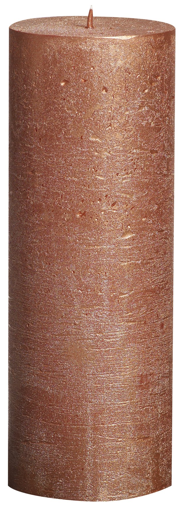 Bolsius Copper Tall Textured Pillar Candle In "Metallic "