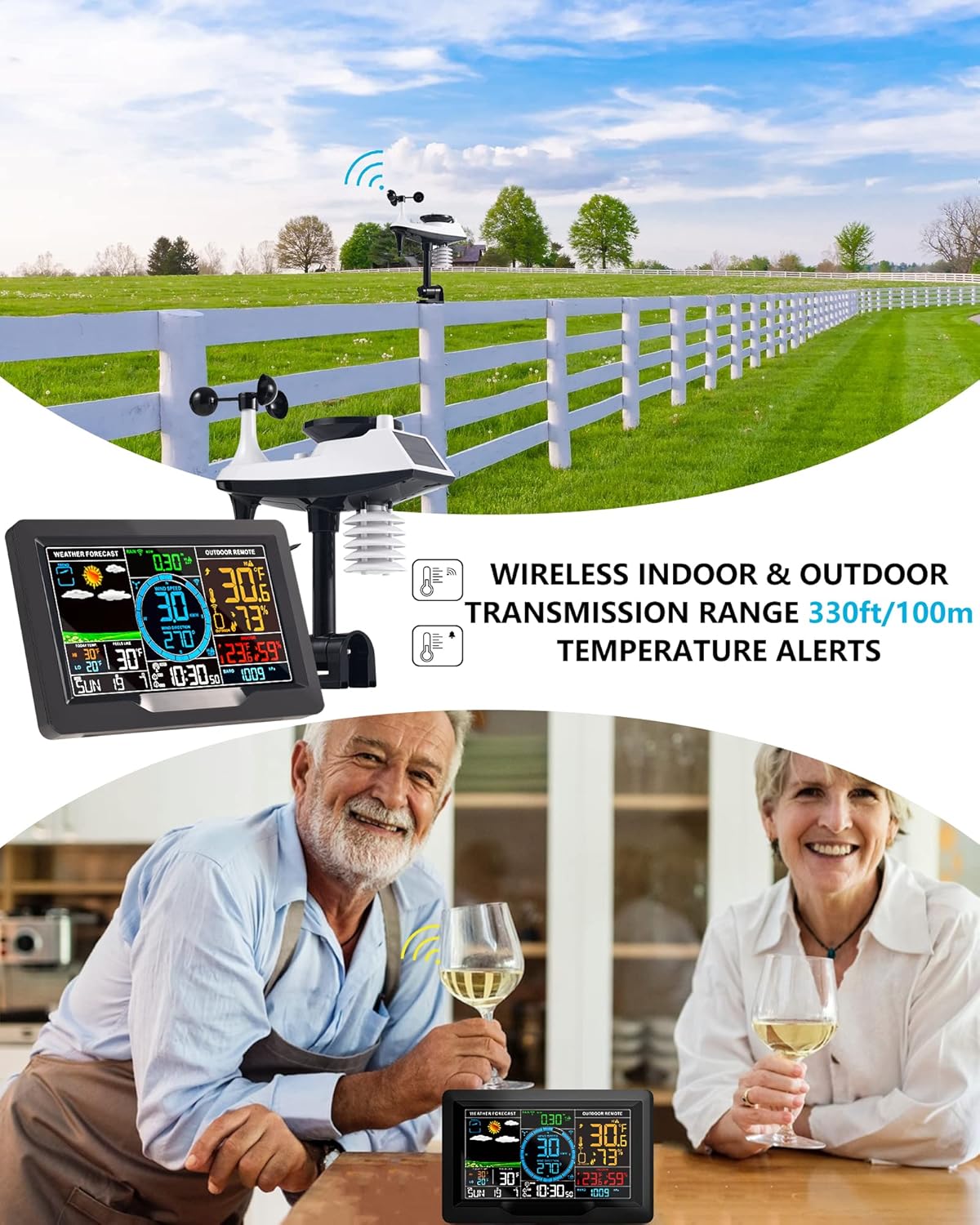 KALEVOL Weather Station Wireless Transmission Range