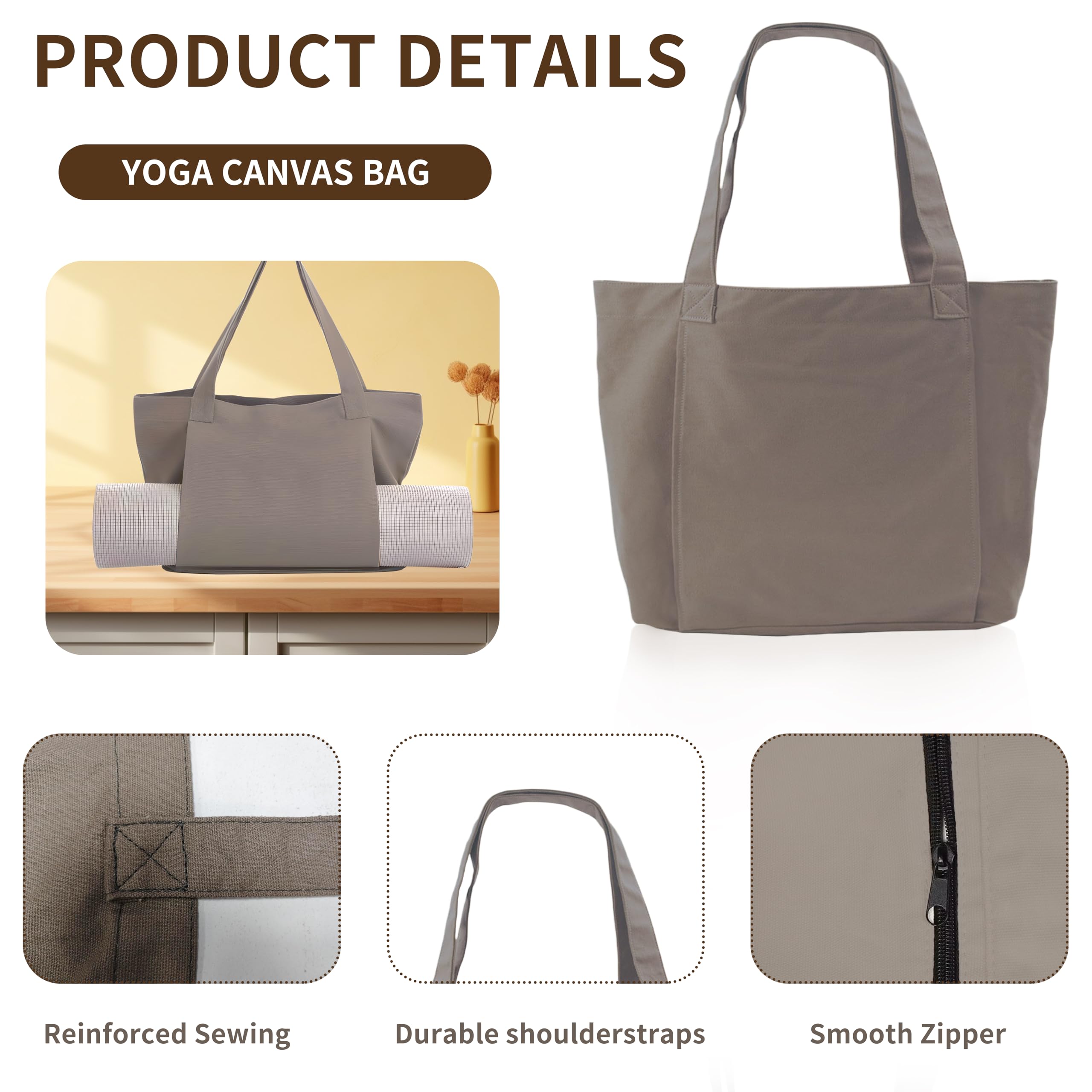 Borsa Yoga, Yoga Bag, Mat Storage, Sacca per Tappetino, Porta Tappetino, Pilates Mat Bag in Tela Resistente All'Acqua con Cerniera per Allenamento